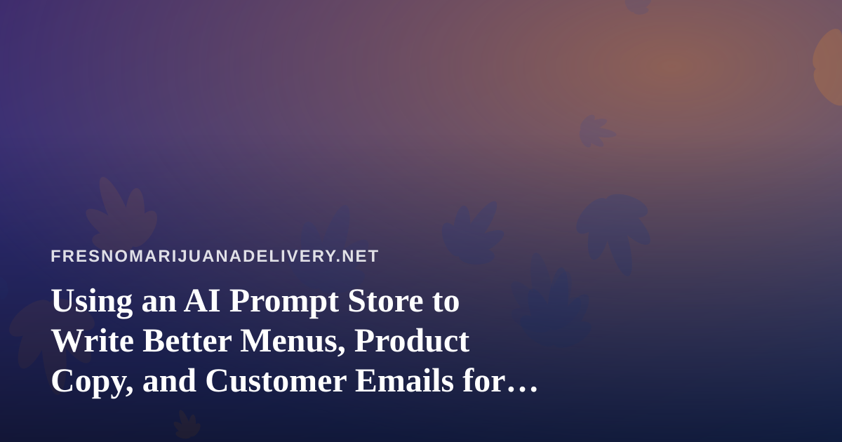 Using an AI Prompt Store to Write Better Menus, Product Copy, and Customer Emails for a Fresno Delivery Shop