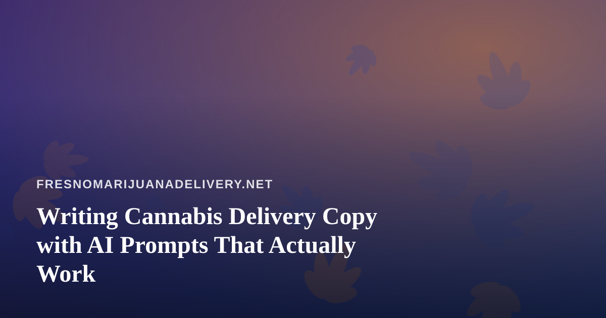 Writing Cannabis Delivery Copy with AI Prompts That Actually Work
